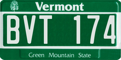 VT license plate BVT174