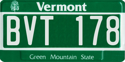 VT license plate BVT178