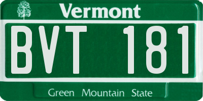 VT license plate BVT181