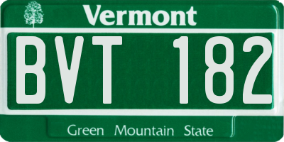VT license plate BVT182