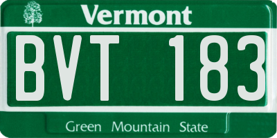 VT license plate BVT183
