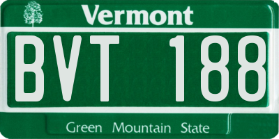 VT license plate BVT188