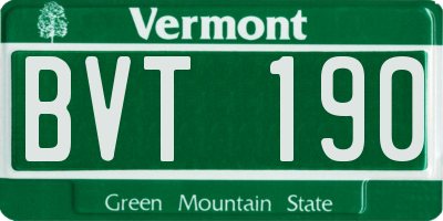 VT license plate BVT190
