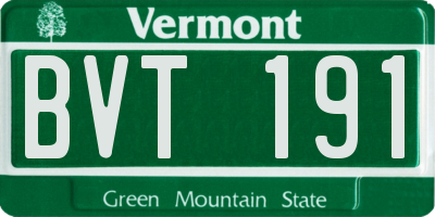 VT license plate BVT191