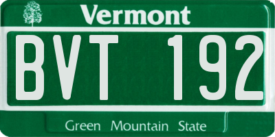 VT license plate BVT192