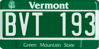 VT license plate BVT193