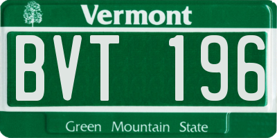 VT license plate BVT196