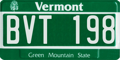 VT license plate BVT198