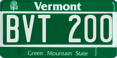 VT license plate BVT200