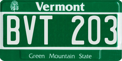 VT license plate BVT203