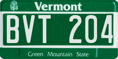 VT license plate BVT204