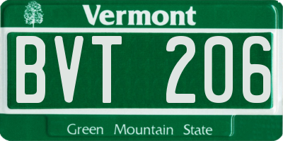 VT license plate BVT206
