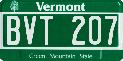 VT license plate BVT207