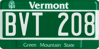 VT license plate BVT208