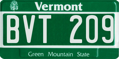 VT license plate BVT209