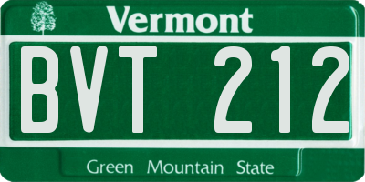 VT license plate BVT212