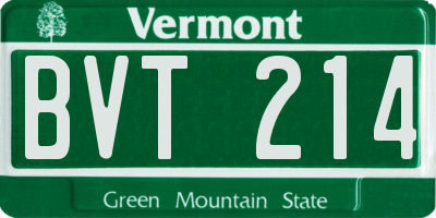 VT license plate BVT214