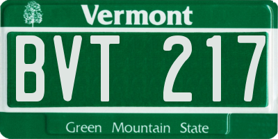 VT license plate BVT217