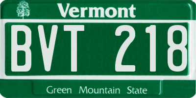 VT license plate BVT218