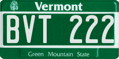 VT license plate BVT222