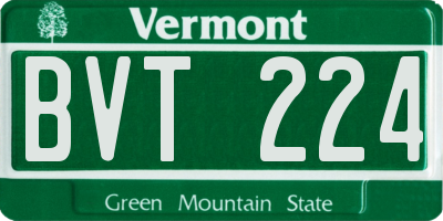 VT license plate BVT224