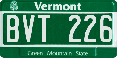 VT license plate BVT226