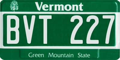 VT license plate BVT227
