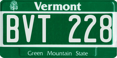 VT license plate BVT228