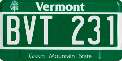 VT license plate BVT231