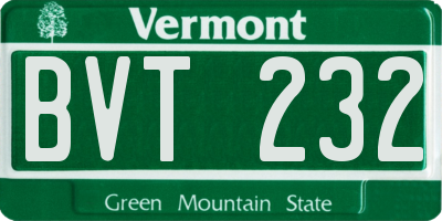 VT license plate BVT232