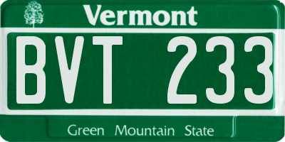 VT license plate BVT233