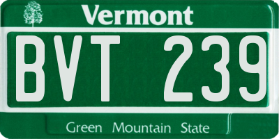 VT license plate BVT239
