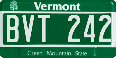 VT license plate BVT242