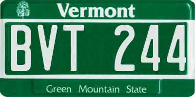 VT license plate BVT244