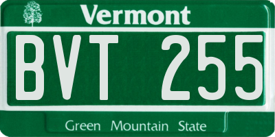 VT license plate BVT255