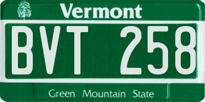 VT license plate BVT258
