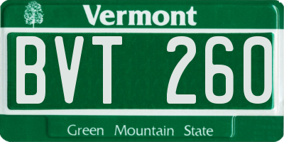 VT license plate BVT260