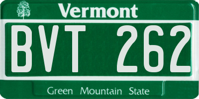 VT license plate BVT262