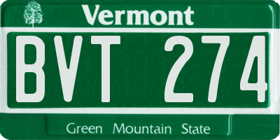 VT license plate BVT274