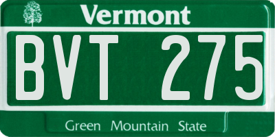 VT license plate BVT275