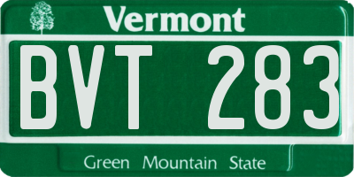 VT license plate BVT283