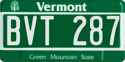 VT license plate BVT287