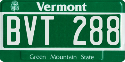 VT license plate BVT288