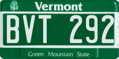 VT license plate BVT292