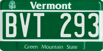 VT license plate BVT293