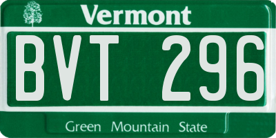 VT license plate BVT296