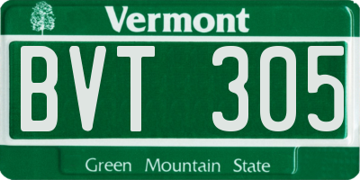 VT license plate BVT305