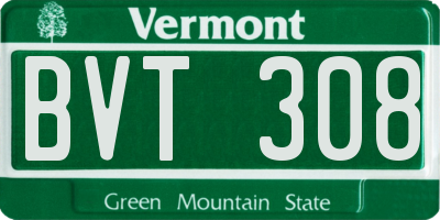 VT license plate BVT308