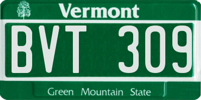 VT license plate BVT309