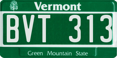 VT license plate BVT313